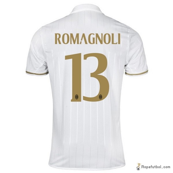 Camiseta AC Milan Replica Segunda Ropa Romagnoli 2016/17 Blanco